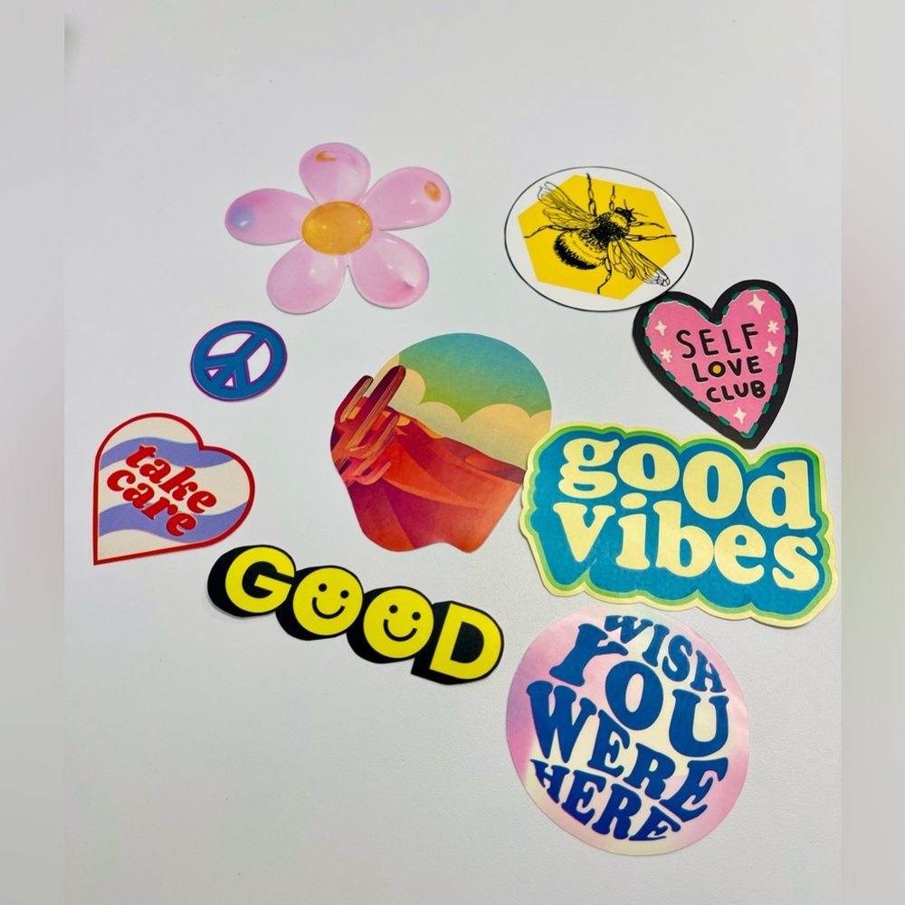 9 Piece Assorted Waterproof Sticker Set